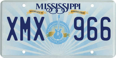 MS license plate XMX966