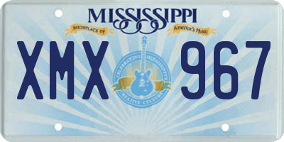 MS license plate XMX967