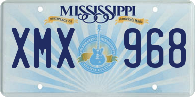 MS license plate XMX968