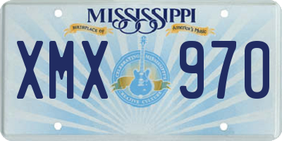 MS license plate XMX970