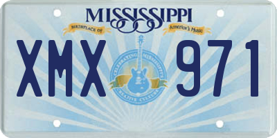 MS license plate XMX971
