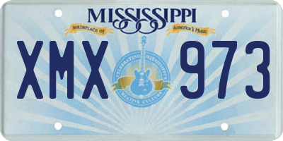 MS license plate XMX973