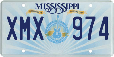 MS license plate XMX974