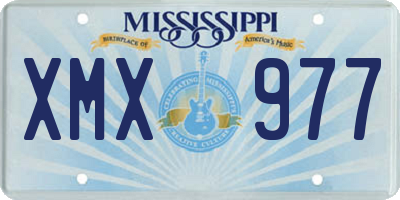 MS license plate XMX977