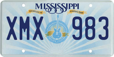 MS license plate XMX983
