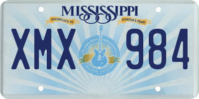 MS license plate XMX984