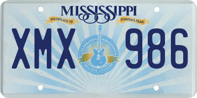MS license plate XMX986