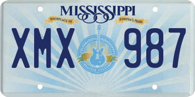 MS license plate XMX987