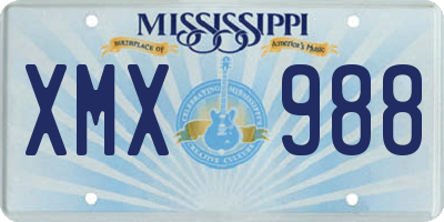 MS license plate XMX988