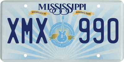 MS license plate XMX990