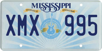 MS license plate XMX995