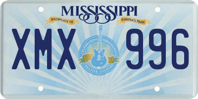 MS license plate XMX996