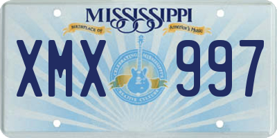 MS license plate XMX997