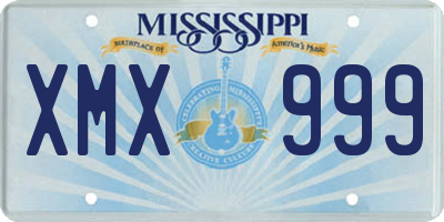MS license plate XMX999