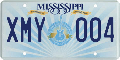 MS license plate XMY004