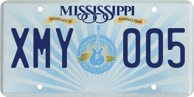 MS license plate XMY005