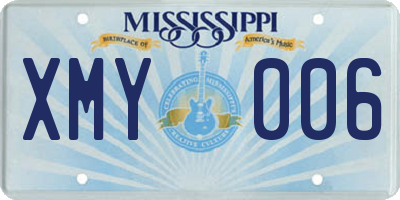 MS license plate XMY006