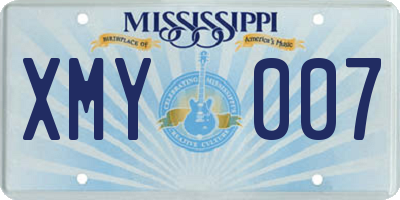 MS license plate XMY007