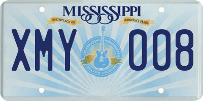 MS license plate XMY008