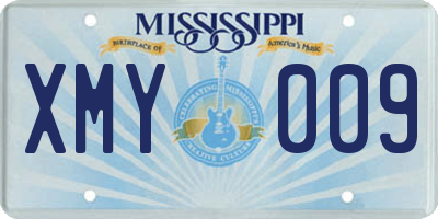 MS license plate XMY009