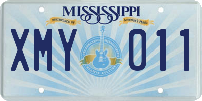 MS license plate XMY011