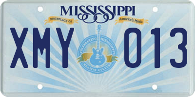 MS license plate XMY013