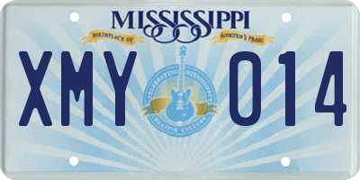 MS license plate XMY014