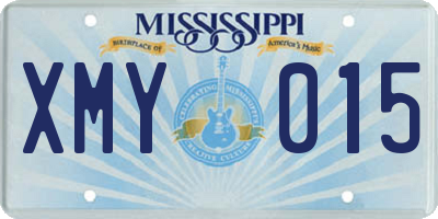 MS license plate XMY015