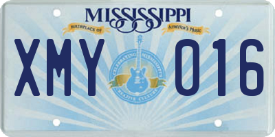 MS license plate XMY016