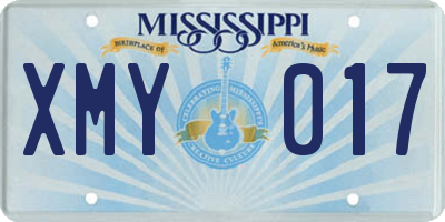 MS license plate XMY017