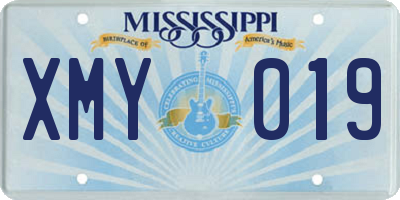 MS license plate XMY019