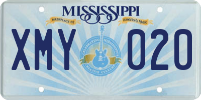 MS license plate XMY020