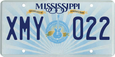 MS license plate XMY022