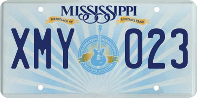 MS license plate XMY023