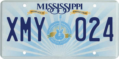 MS license plate XMY024