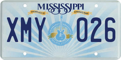 MS license plate XMY026