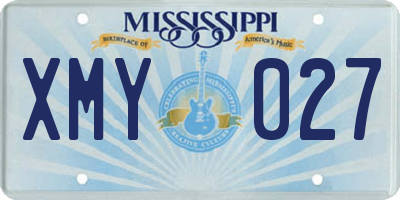 MS license plate XMY027