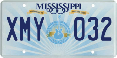 MS license plate XMY032