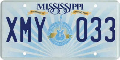 MS license plate XMY033