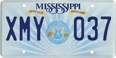 MS license plate XMY037