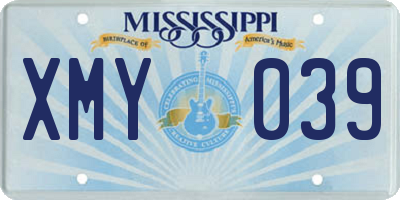 MS license plate XMY039