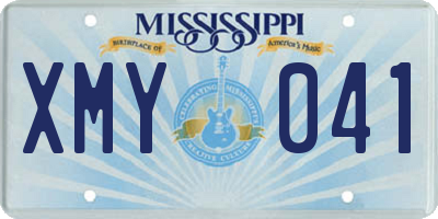 MS license plate XMY041