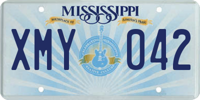 MS license plate XMY042