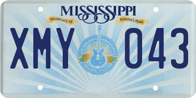 MS license plate XMY043