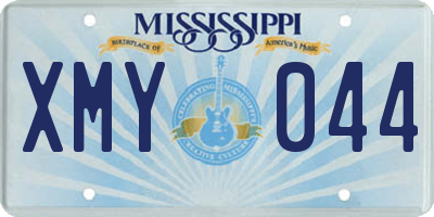 MS license plate XMY044