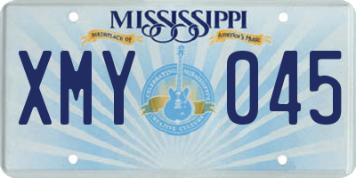 MS license plate XMY045
