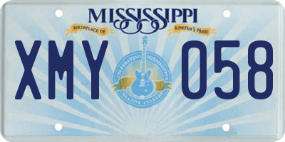 MS license plate XMY058