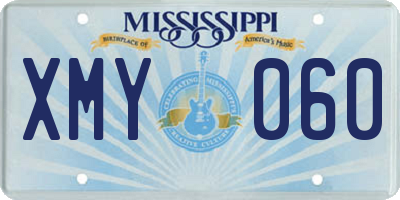 MS license plate XMY060