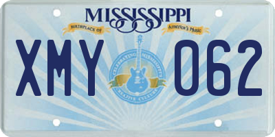 MS license plate XMY062