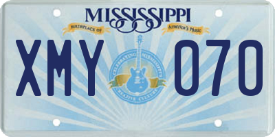 MS license plate XMY070